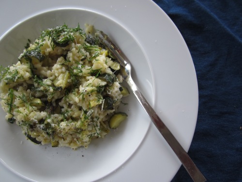 Spring green dill risotto
